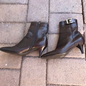 Prada Booties with Buckle brown 39.5 leather